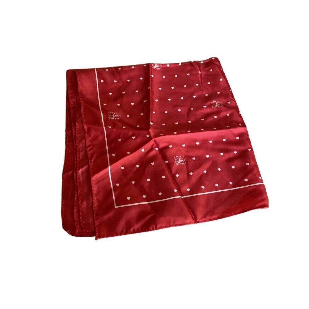 Red Love Scarf by Hallmark Made in Japan 26"x 26" Valentine